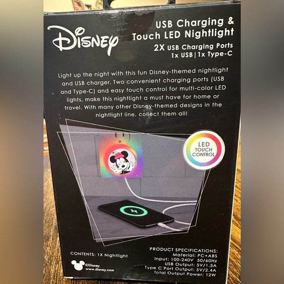 Disney USB Charging & Touch LED Nightlight NWT - Picture 5 of 6